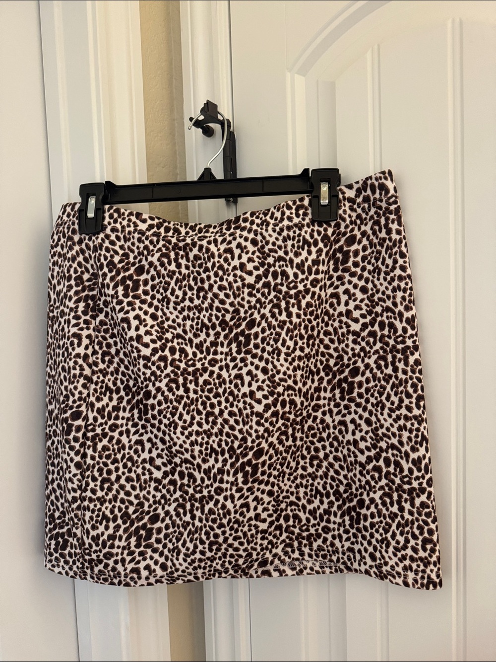 Leopard Print Women’s Mini Skirt - Brown/White